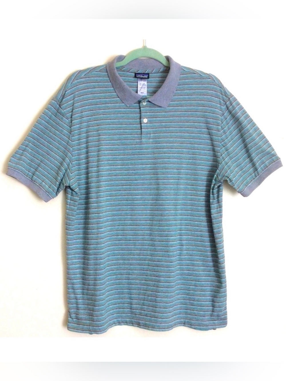 Patagonia 100% Organic Cotton Polo Golf Natural Fibers Activewear Sz L